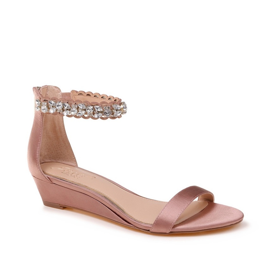 🆕 Jewel Badgley Mischka Ginger Embellished Strap Evening Shoe